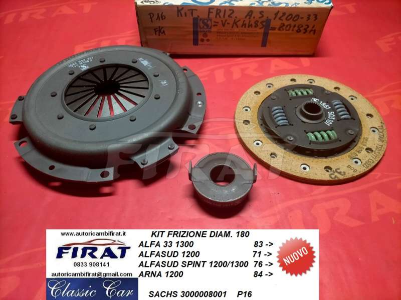 KIT FRIZIONE ALFA 33 - ALFASUD - ARNA D.180 (3000008001) - Clicca l'immagine per chiudere